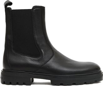 Hogan Black Leather Chelsea Boots