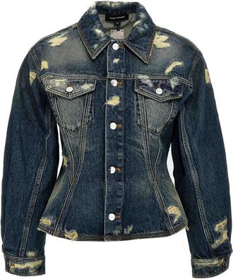 Marc Jacobs The Rip And Repair Fluted Denim Jacket Jacket
