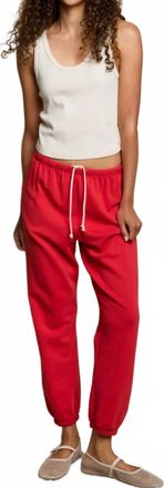 perfectwhitetee Johnny Ankle Jogger In Poppy Red