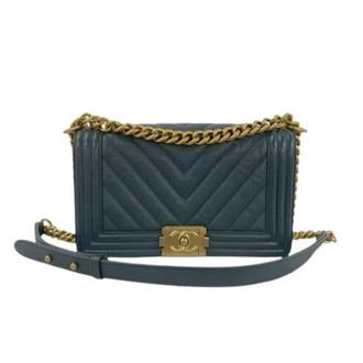 Chanel Pre-owned Leather chanel-bags - Dames - Pre-owned - Blauw - Maat: ONE Size Leer
