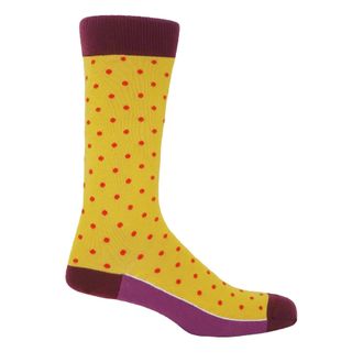 Peper Harow Pin Polka Mens Socks - Honey