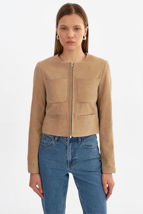 LaMarque Linette S | Suede Jacket in Beige at Nordstrom, Size X-Small