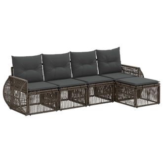 vidaXL Conjunto De Sof&aacute;s De Jard&iacute;n 5 Pcs Gris Y Gris Oscuro Vidaxl
