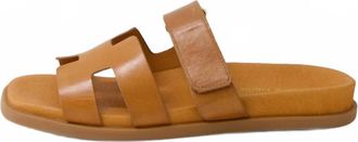 Django & Juliette Womens Nodette Flat Leather Sandal In Tan