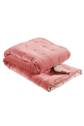 Christy Luxury Quilted Velvet Jaipur Throw in Dark Pink | Size: 140 cm x 200 cm