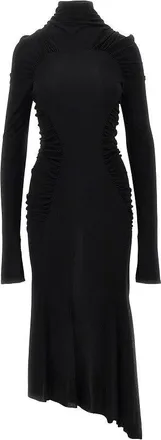 Victoria Beckham Crepe jersey gathered midi dress Woman 10