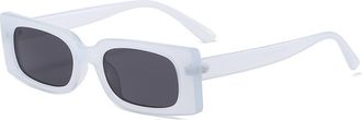 Generic Square Men Outdoor Sunglasses Commuter Vacation Women Party Sun Glasses(White)