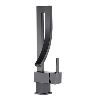 OEM Grifo Monomando Moderno De Lat&oacute;n Macizo Negro Para Lavabo: Robusto Y Elegante