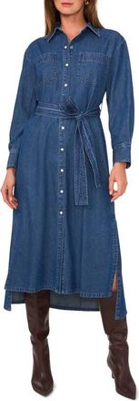 1.State Long Sleeve Midi Denim Shirtdress in Navy Yard at Nordstrom, Size X-Small