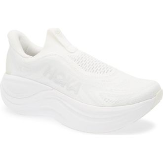 Hoka One One Skyward Laceless Recovery Sneaker in White /White at Nordstrom, Size 13