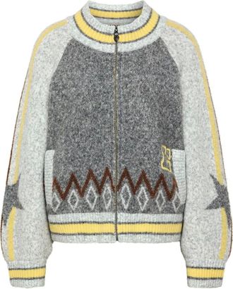 LeComte Oxford League Cardigan - - Knitwear - Donna - Grigio - 4XL