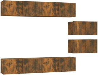 vidaXL Vidaxl - Set de muebles de tv 6 pzas madera contrachapada roble ahumado