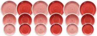 Tognana Servizio di Piatti 18 Pezzi Linea Louise Pompei Stoneware Rosso