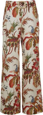 Cara Cara Mayflower broek met bloemenprint - Beige