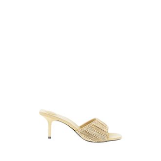 Jacquemus Heeled Mules, female, Beige, Size: 11 US Mule in maglia effetto rafia