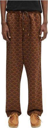 A Bathing Ape College Monogram Relaxed Fit Trainingsbroeken - Heren - Straight fit broeken - Bruin - XL - Polyester - Broeken