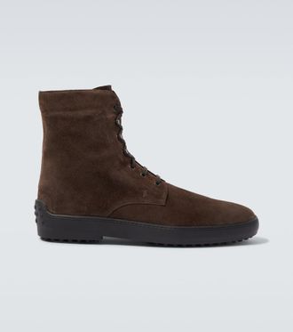 【関税＆送料込み】Tod'S Brown Suede Ankle Boots Man BROWN Tod's W. G. Chelsea Ankle Boots in Suede
