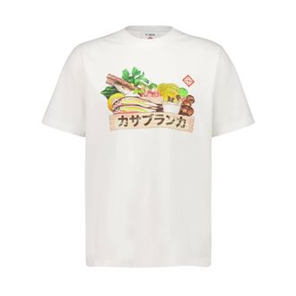 Casablanca T-Shirts, male, White, M, Ingredients Print T-Shirt