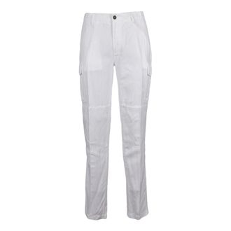 Eleventy Straight Trousers, male, White, Size: W33 Cargo Straight Trousers