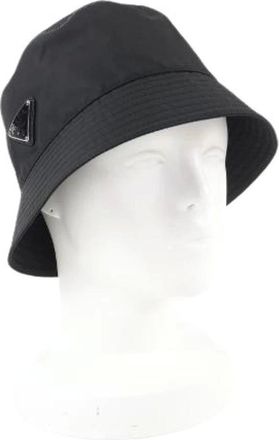 Prada Pre-owned Accessories, female, Black, Size: ONE SIZE Pre-owned Re-Nylon Bucket Hat