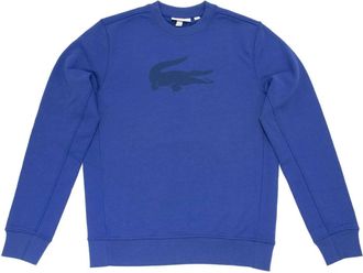 Lacoste Mens Cotton Croc Graphic Crew Neck Sweatshirt In Electric