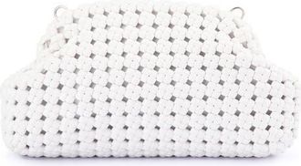 Olga Berg Everly Handwoven Faux Leather Frame Clutch in White at Nordstrom