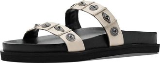 Free People Findings Footbed Womens Sandals Bone Leather : EU 40 (US Womens 10) M, Leather/Synthetic