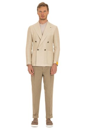 Tagliatore Double-Breasted Jacket Linen-Viscose-Cotton Weston Model
