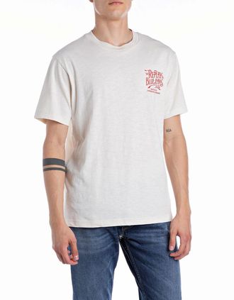Replay Mens Replay Royal Eagle Back Print T-Shirt - White - Size: 36