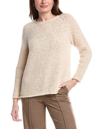 Lafayette 148 New York Nautical Net Wool & Alpaca-Blend Sweater