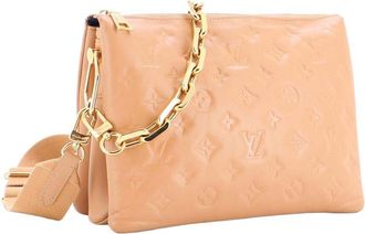 Louis Vuitton Beige Monogram Embossed Leather Coussin Bag PM (Authentic Pre- Loved)