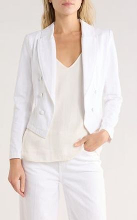 L'agence Wayne Double Breasted Crop Blazer in Blanc at Nordstrom Rack, Size Xx-Small