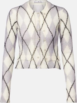 Acne Studios Kahoo argyle cropped mohair-blend cardigan