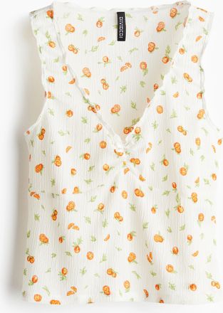 H&M Tanktop aus Crinkle-Jersey - White