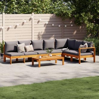 vidaXL Set De Sof&aacute;s De Jard&iacute;n Con Cojines 5 Pzas Madera Maciza Acacia Vidaxl