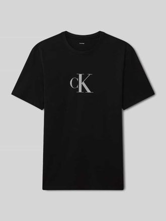 Calvin Klein Regular Fit T-Shirt mit Logo Print in Black, Gr&ouml;&szlig;e XXL