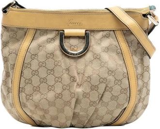 Gucci Pre-owned Shoulder Bags, female, Brown, Size: ONE SIZE Pre-owned Canvas Crossbody Bag