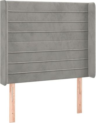 vidaXL Cabecero Con Led De Terciopelo Gris Claro 93x16x118/128 Cm Vidaxl