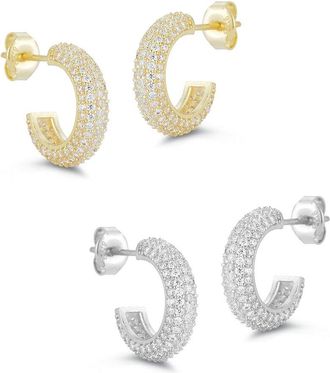 Glaze Jewelry Silver Huggie Earrings