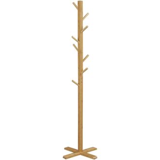 OEM Armario, Perchero, Perchero Para Sombreros, 8 Ganchos, 49,5 Cm X 49,5 Cm X 178 Cm, Natural -crezuo