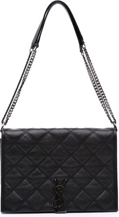 Saint Laurent Pre-owned Womens Mini Quilted Lambskin Becky Chain Shoulder Bag - Black Leather - One Size