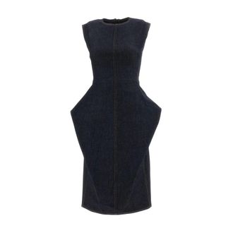 Jacquemus Triangle de-N&icirc;mes Jurk - Dames - Jurken - Blauw - Maat: XS Katoen