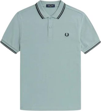 Fred Perry zwart lichtblauw poloshirt met dubbele getipte kraag