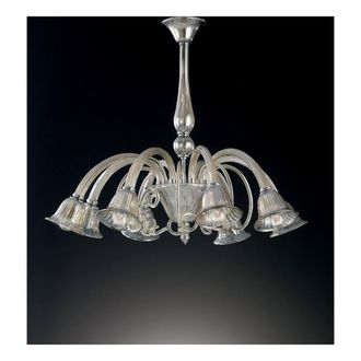Netlighting POSEIDON 8 Light Multi Arm Pendant Ceiling Light Champagne 93x73cm in Beige | Size: 93x73 cm