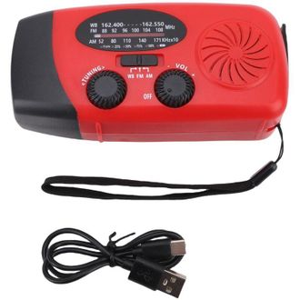 OEM Radio Meteorol&oacute;gica De Emergencia Am/fm Noaa Con Manivela, Alimentada Por Energ&iacute;a Solar, Con Linterna Led, Funci&oacute;n Sos Y Bater&iacute;a De 10000 Mah -crezuo