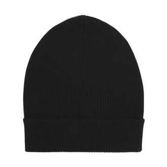 Rick Owens Geribbelde Beanie - Dames - Accessoires - Zwart - Maat: ONE Size Wol
