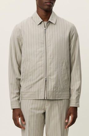 Les Deux Como Pinstripe Coach Jacket in Dark Sand at Nordstrom, Size X-Large