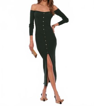 Heartloom Laramie Long Sleeve Midi Dress In Hunter