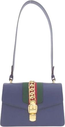 Gucci Pre-owned Vintage Schoudertas - Dames - Vintage Schoudertas - Blauw - ONE Size - Leer - Vintage