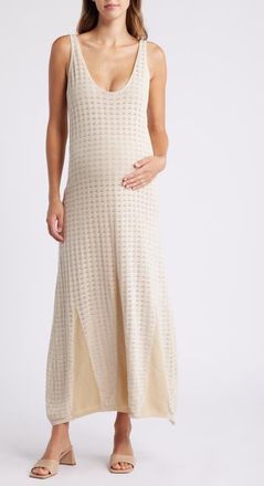 Emilia George Naomi Pointelle Maxi Dress in Ivory at Nordstrom, Size Small